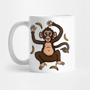 Monkey throwing Bananas design- Going bananas Mug